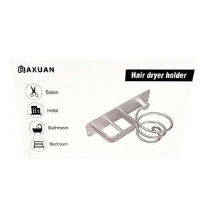 AXUAN Hair Dryer Holder Wall Mount Bathroom Bedroom Styling Tools Iron Black